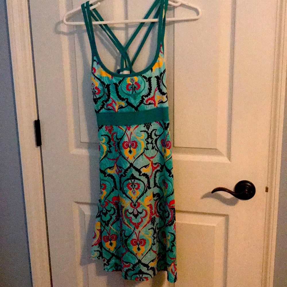 Soybu womans teal strap dress